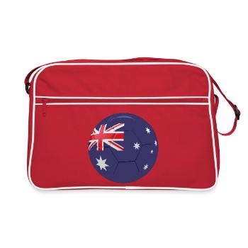 LE DRAPEAU AUSTRALIEN SUR UN BALLON DE FOOTBALL - Sac Retro - rouge/blanc - Devant