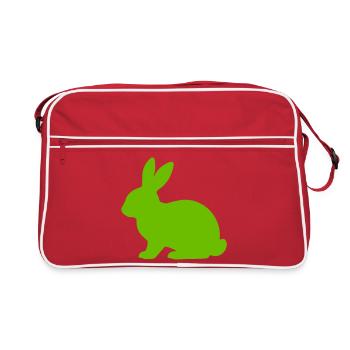 Bright Bunny Silhouette - Retro Bag - red/white - Front