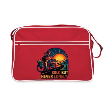 Art cycliste solo mais jamais solitaire - Sac Retro - rouge/blanc - Devant