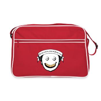 Du bist nicht du, wenn du Hunger hast - Retro Tasche - Rot/Weiß - Vorne