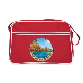Illustration du paysage avec falaise et mer - Sac Retro - rouge/blanc - Devant