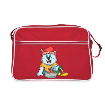 Eisbären Curling - Retro Tasche - Rot/Weiß - Vorne