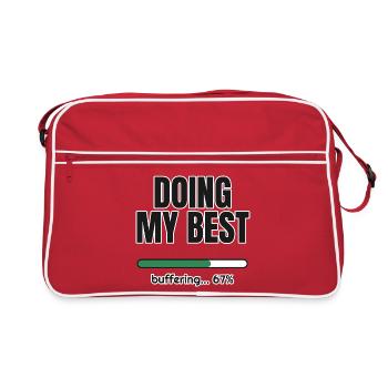 Doing My Best – Ladebalken 67 Prozent - Retro Tasche - Rot/Weiß - Vorne