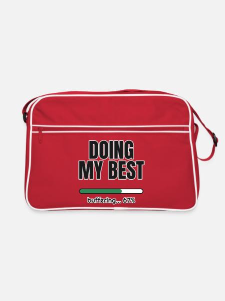 Doing My Best – Ladebalken 67 Prozent - Retro Tasche - Rot/Weiß