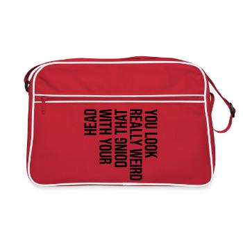 Sarkasmus Seltsamer Humor Frecher Witz Lustiges Geschenk - Retro Tasche - Rot/Weiß - Vorne