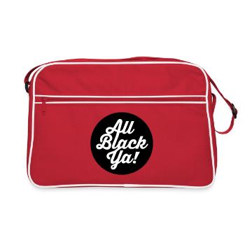 All Black Ya Typo Shirt - Retro Tasche - Rot/Weiß - Vorne