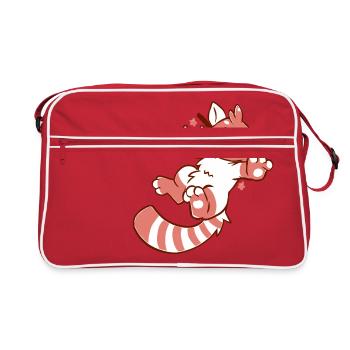 Cute little Red Panda character - Retro Bag - red/white - Front
