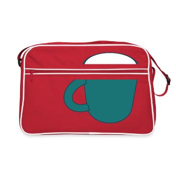 Leere Kaffeetasse - Retro Tasche - Rot/Weiß - Vorne
