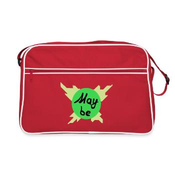 May be – Grüner Kreis Grafik - Retro Tasche - Rot/Weiß - Vorne