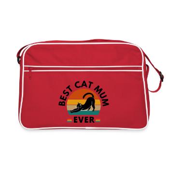BEST CAT MUM EVER - Retro Bag - red/white - Front