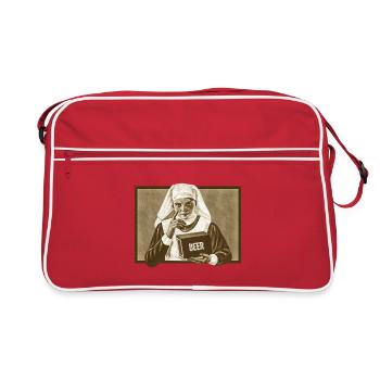 Vintage Bier Werbung - Retro Tasche - Rot/Weiß - Vorne