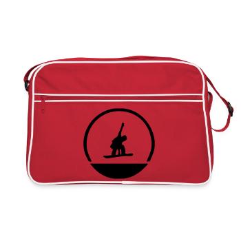 Emblème de snowboarder - Sac Retro - rouge/blanc - Devant