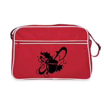 Un gland avec feuilles de chêne - Sac Retro - rouge/blanc - Devant