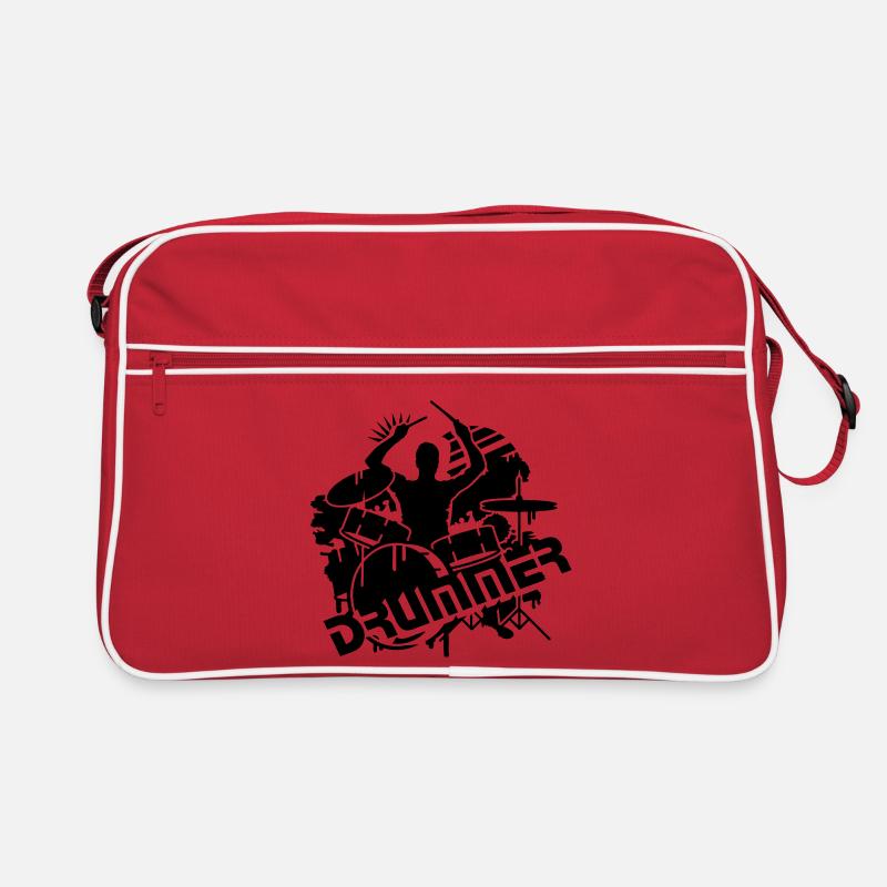 Un batteur et sa batterie Sac Retro