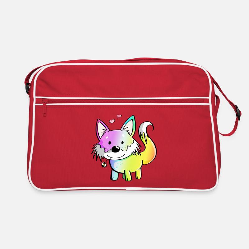 Fuchs Regenbogen - Füchse - Rotfuchs - Raubtier Retro Tasche