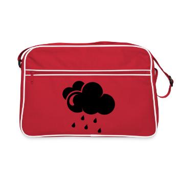 Un nuage avec des gouttes de pluie - Sac Retro - rouge/blanc - Devant