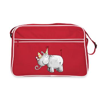 Party Rhino I Rhino I Comic Birthday Gift - Retro Bag - red/white - Front
