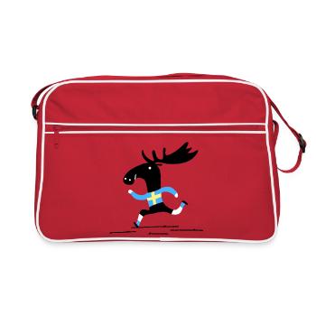Suède - Sac Retro - rouge/blanc - Devant