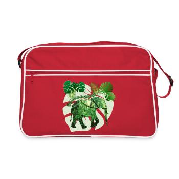 Jungle - Elephant - Loxodonta cyclotis - Retro Bag - red/white - Front