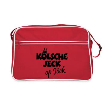 Kölsche Jeck op Jöck Kölsch Köln - Retro Tasche - Rot/Weiß - Vorne