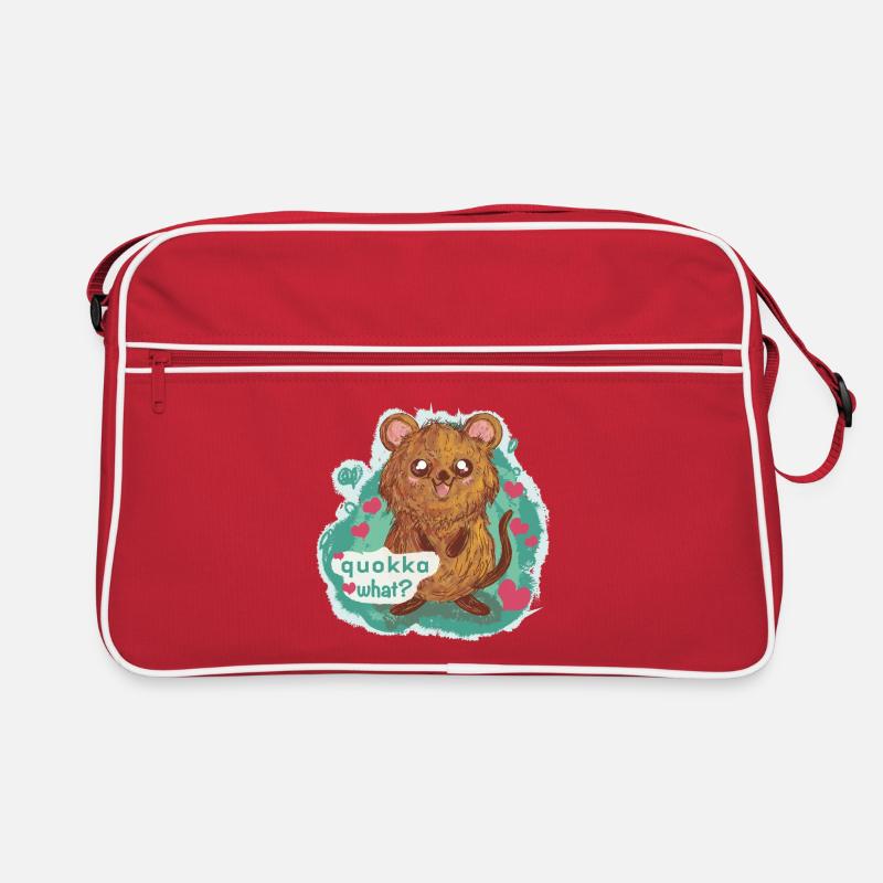 quokka - Retro Tasche - Rot/Weiß