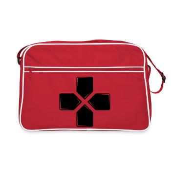 Jeux de jeu jeux jeux jouer à des jeux icône logo icône - Sac Retro - rouge/blanc - Devant