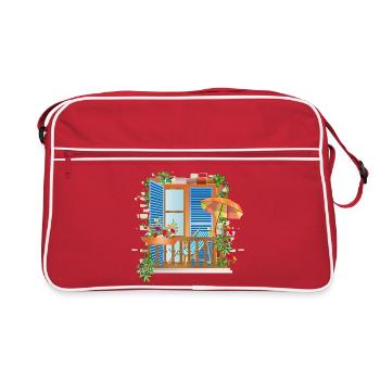 Les vacances peuvent être si belles à la maison sur les balcons - Sac Retro - rouge/blanc - Devant