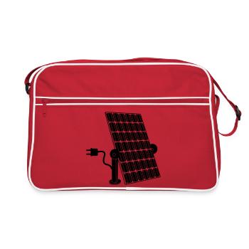 Solar panel with plug - Retro Bag - red/white - Front