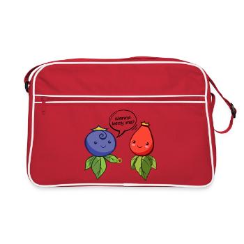 Small Berries and Leaves Illustration - Retro Bag - red/white - Front