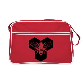 Abeille en nid d’abeille - Sac Retro - rouge/blanc - Devant
