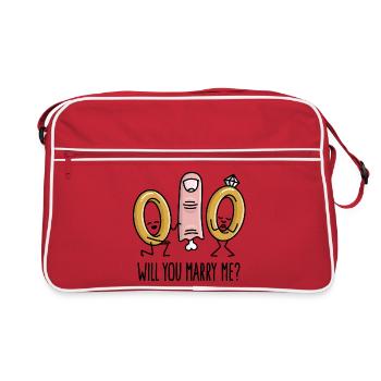 Voulez-vous m’épouser bagues de mariage en mariage - Sac Retro - rouge/blanc - Devant