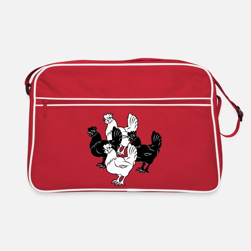 vier Hühner Retro Tasche