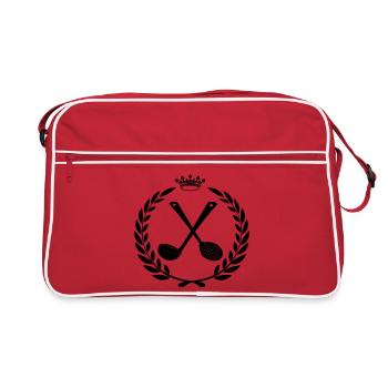 Cuillère à soupe et cuillère à fente croisées - Sac Retro - rouge/blanc - Devant