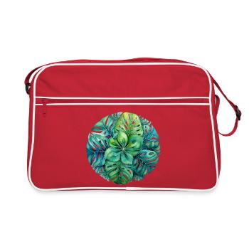 Monstera Mandala - Sac Retro - rouge/blanc - Devant