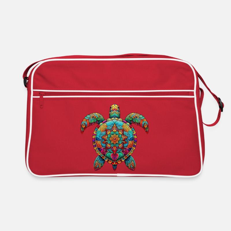 Sea turtle decorated with Mandalas Retro Bag
