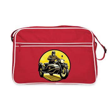 Conducteur de side-car au soleil - Sac Retro - rouge/blanc - Devant