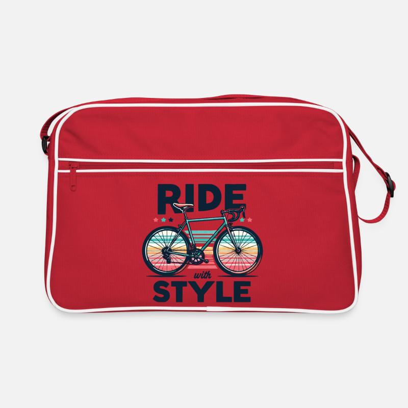 Roulez avec style : design de vélo - Sac Retro - rouge/blanc