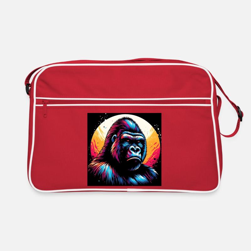 Gorilla - Retro Tasche - Rot/Weiß