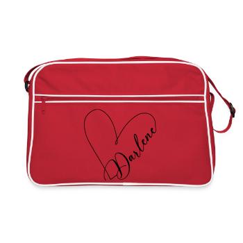 Darlene Name Heart Line - Retro Bag - red/white - Front