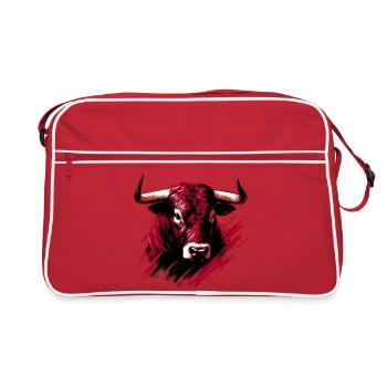 Stier - Retro Tasche - Rot/Weiß - Vorne