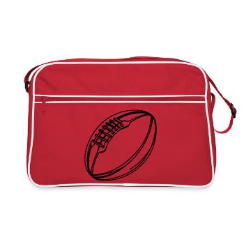 Ballon de rugby - Sac Retro - rouge/blanc - Devant