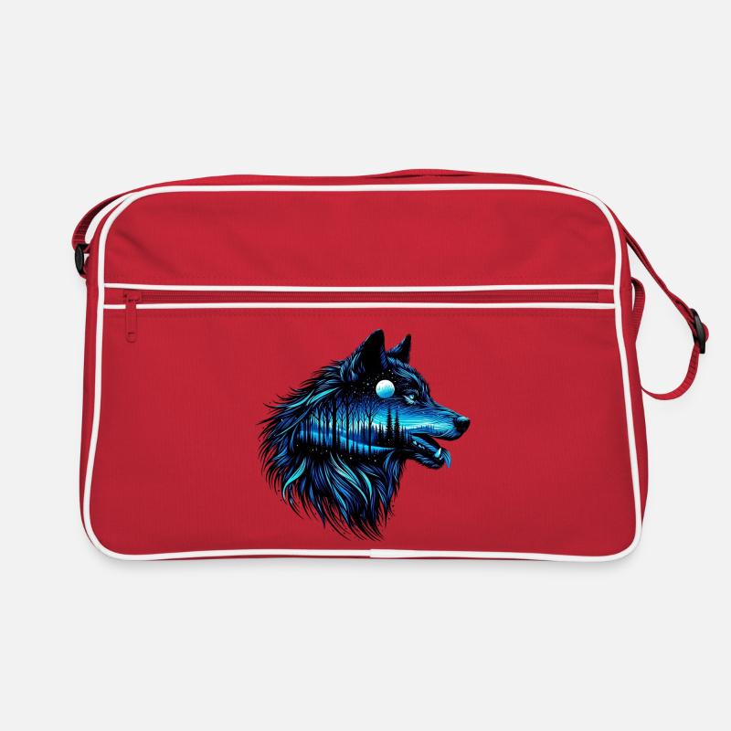 Wolf - Retro Tasche - Rot/Weiß