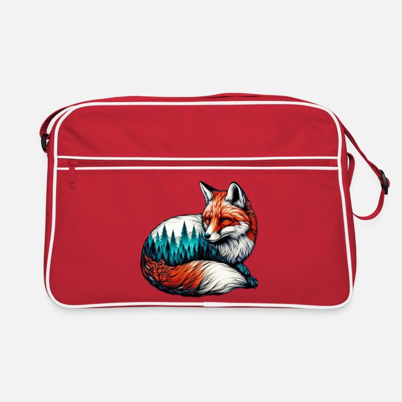 Fuchs - Retro Tasche - Rot/Weiß