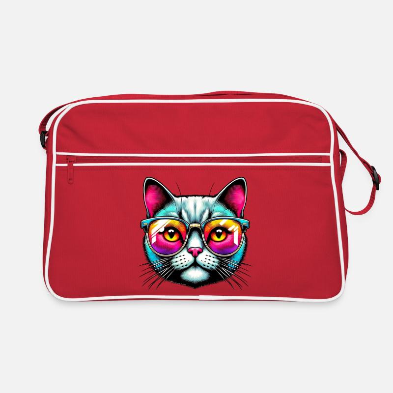 Chat avec des lunettes de soleil Sac Retro