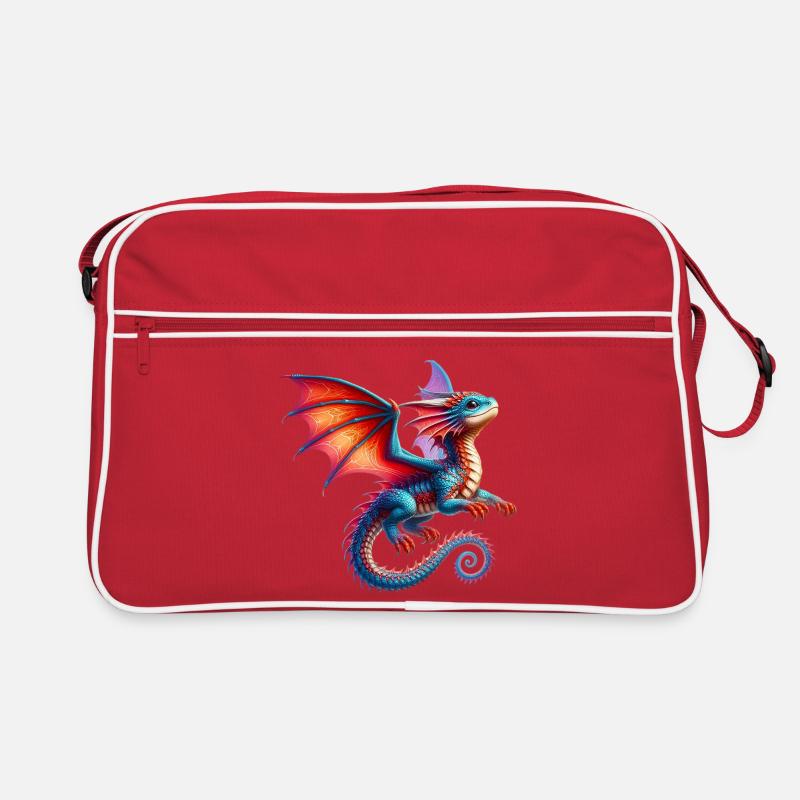 Drache - Retro Tasche - Rot/Weiß