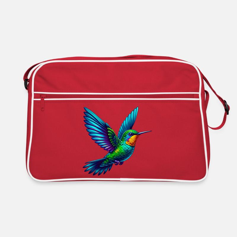 Kolibri - Retro Tasche - Rot/Weiß