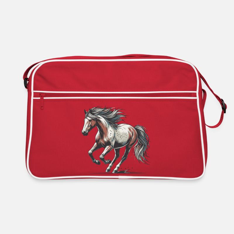 Pferd - Retro Tasche - Rot/Weiß