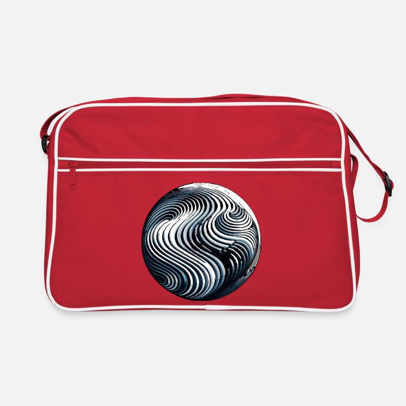 Geometric Waves – Abstract Wave Pattern Retro Bag