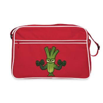 Leek Exercise Machine Shimmying Dumbbell Fitness - Sac Retro - rouge/blanc - Devant