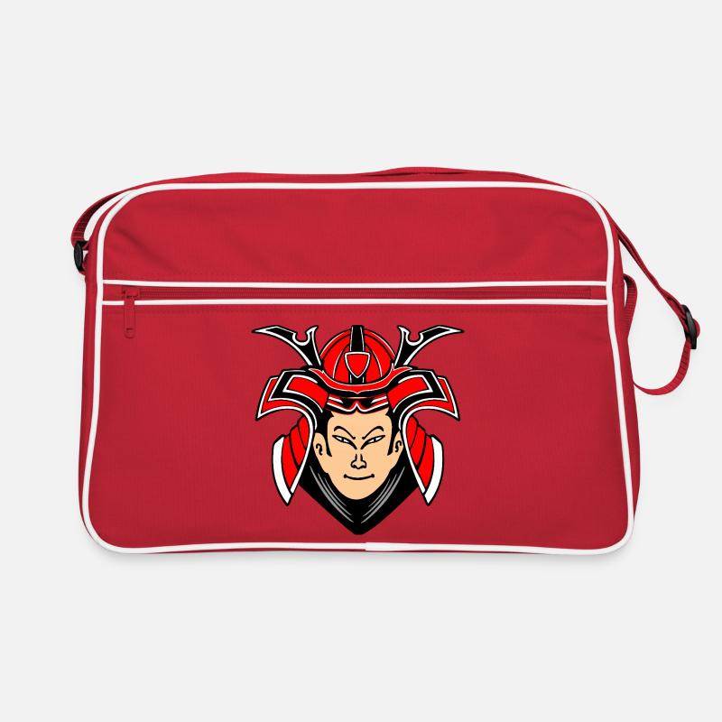 Samurai mit Helmdesign Retro Tasche